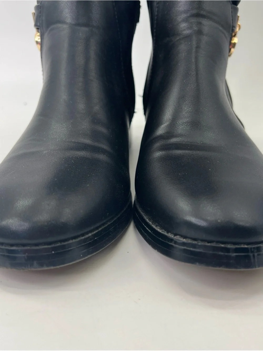 Michael Kors Hamilton Tall boots size 8 / EU39 Navy Gold Leather Stretch